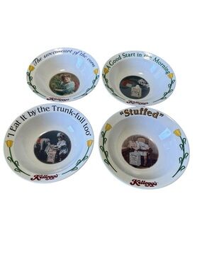 Kelloggs Corn Flakes 1996 Vintage  Cereal Bowls Set Of Four